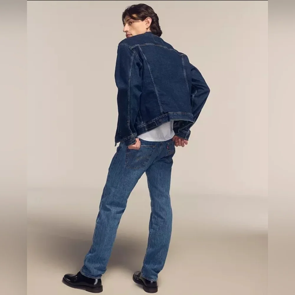Levi's Mens 501 Regular Fit Straight Leg Dark Stone Wash Jean